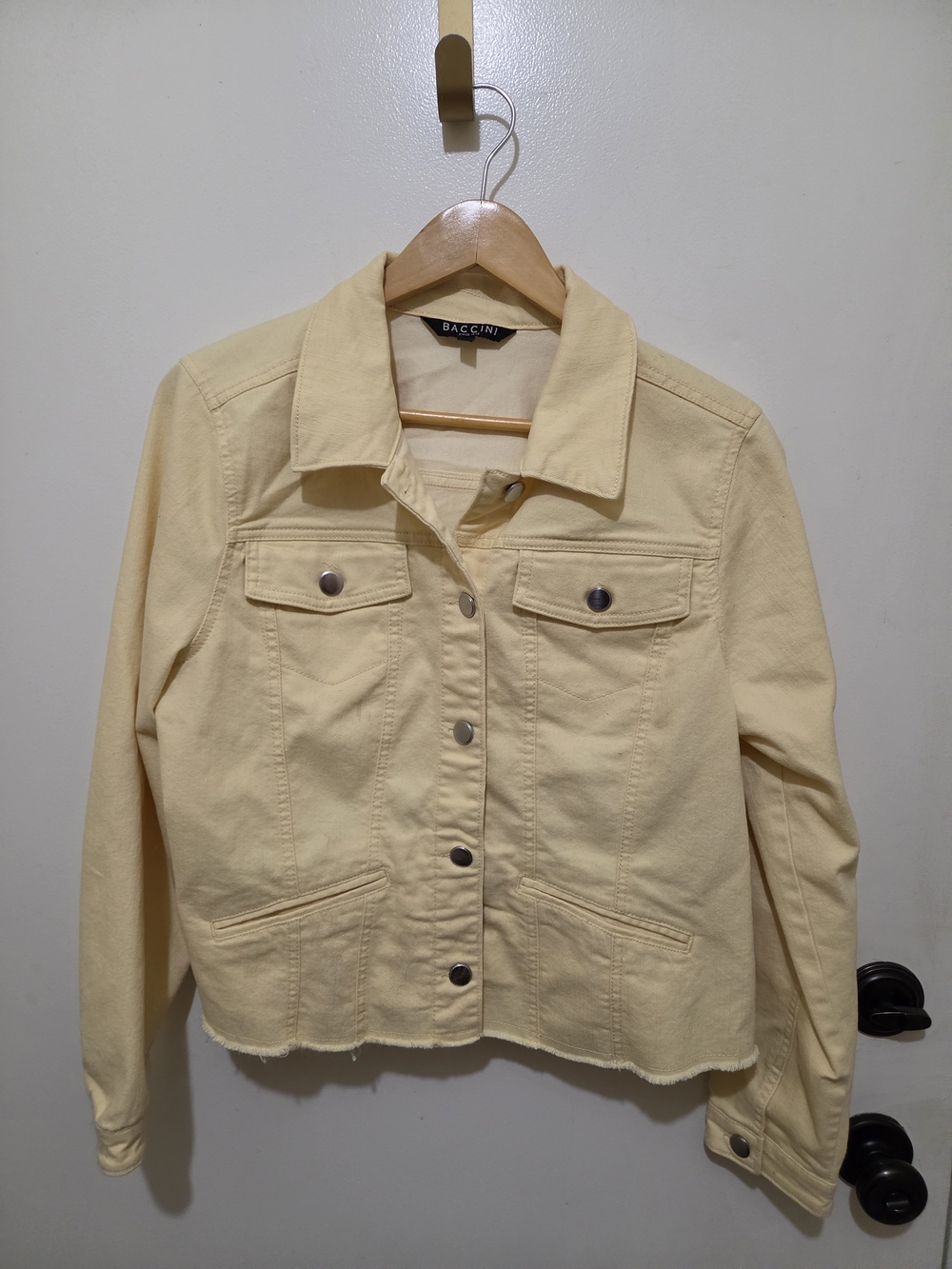 Baccini Women's Pale Yellow Denim Jacket